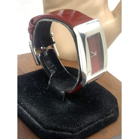 DKNY Women's Watch NY4747 Quartz Red Dial Tank 21x43mm Leather Strap - Picture 2 of 13